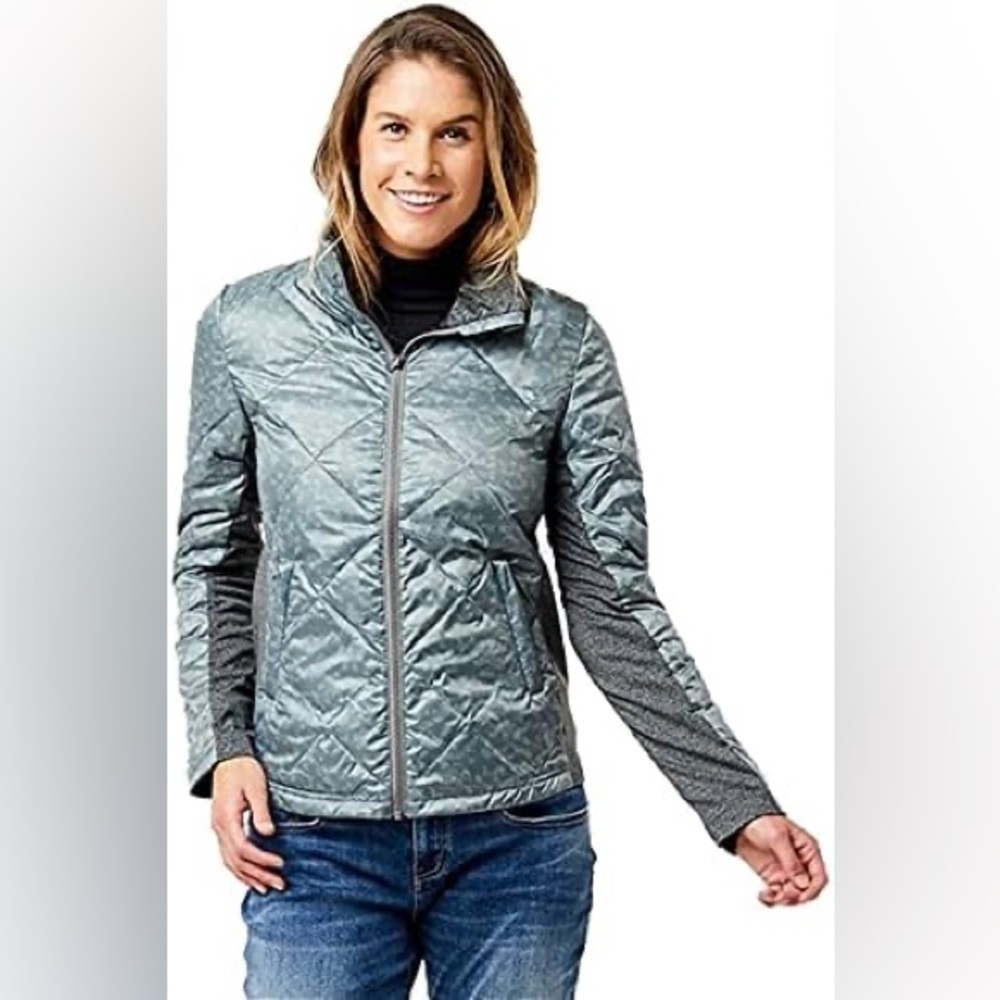Carve Designs |  Horizon Jacket Down Filled‎ Quilted Zip Green Moss Puffer Small